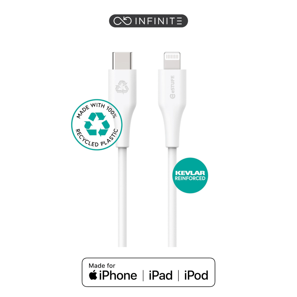 eSTUFF INFINITE Super Soft USB-C/Lightning MFI Kaapeli – 100% Kierrätetystä muovista - Image 2