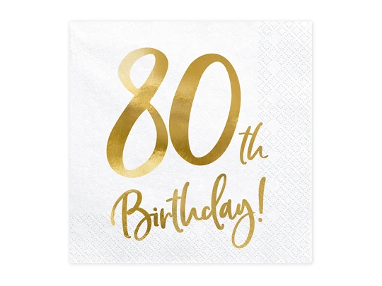 Lautasliina ''80th Birthday'' (20 kpl 33x33cm - Image 2